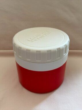 Vintage Red Plastic THERMOS Jar Container